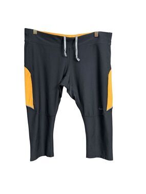 Nike Running Capri Leggings Size L Gray and Orange